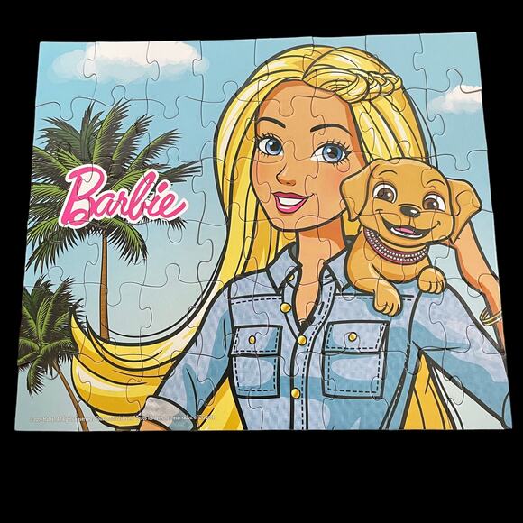 Barbie Doll Puzzle Pail Bucket 8 out of 12 Jigsaw Total/ 2 of 8 Missing Pieces - Picture 7 of 13